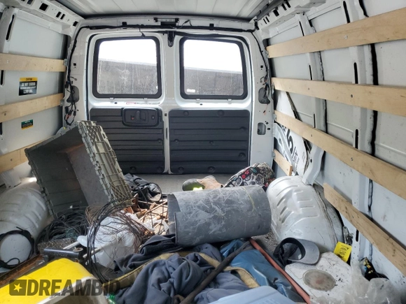2023 Chevrolet Express Cargo with VIN 1GCWGAFP3P1127328, listed as a Copart auction lot 59623345 with Not provided miles and Salvage title. Bid and sale history available at DreamBid. Image 10.