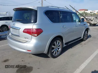 2012 Infiniti QX56 7-passenger with VIN JN8AZ2NF9C9517238, listed as a IAAI auction lot 42040522 with 165,088 mi miles. Bid and sale history available at carsss.com. Image 4.