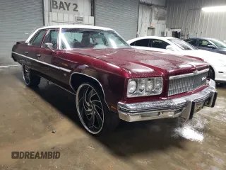 1975 Chevrolet Caprice z VIN 1N69H5J105888, wystawiony jako Copart lot #80681774 z przebiegiem 79 198 mil mil oraz Szkoda całkowita • Salvage title. Historia ofert i sprzedaży dostępna na DreamBid. Obrazek 4.