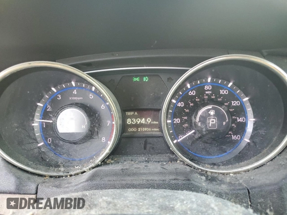 2013 Hyundai Sonata GLS with VIN 5NPEB4AC9DH576503, listed as a Copart auction lot 81426674 with 210,936 mi miles and Clean Title. Bid and sale history available at carsss.com. Image 9.