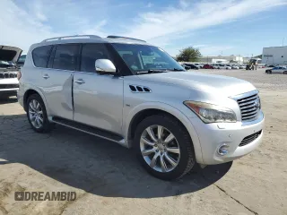 2014 Infiniti QX80 with VIN JN8AZ2NC1E9352813, listed as a Copart auction lot 73162984 with 185,154 mi miles and Salvage Title. Bid and sale history available at carsss.com. Image 4.