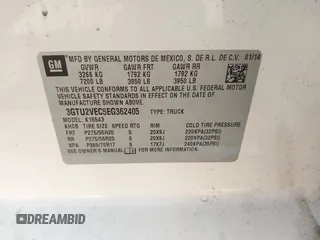 2014 GMC Sierra 1500 SLT z VIN 3GTU2VEC5EG362405, wystawiony jako IAAI lot #42444360 z przebiegiem 109 653 mil mil oraz . Historia ofert i sprzedaży dostępna na DreamBid. Obrazek 9.