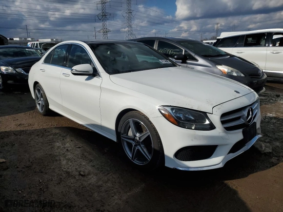 2018 Mercedes-Benz C-Class C 300 with VIN WDDWF4KB8JR348548, listed as a Copart auction lot 47240525 with 91,347 mi miles and Salvage Title. Bid and sale history available at carsss.com. Image 4.