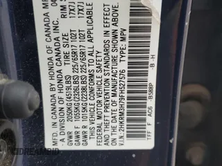 2015 Honda CR-V EX-L with VIN 2HKRM3H79FH527576, listed as a Copart auction lot 43839715 with 127,670 mi miles and Salvage Title. Bid and sale history available at DreamBid. Image 15.