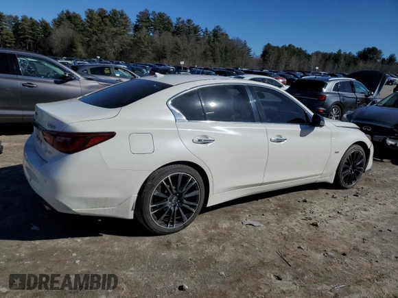 2020 Infiniti Q50 with VIN JN1EV7ARXLM254439, listed as a Copart auction lot 44926835 with 43,146 mi miles and Salvage Title. Bid and sale history available at DreamBid. Image 3.