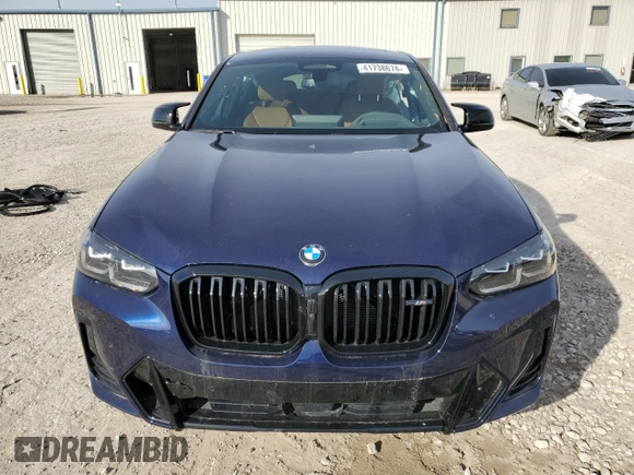 2023 BMW X4 M40i with VIN 5UX43DT06P9R01258, listed as a Copart auction lot 41738674 with 8,184 mi miles and Salvage Title. Bid and sale history available at carsss.com. Image 5.