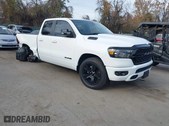 2022 Ram 1500 Big Horn z VIN 1C6SRFBT7NN375197, wystawiony jako IAAI lot #40824095 z przebiegiem 91 751 mil mil oraz . Historia ofert i sprzedaży dostępna na DreamBid. Obrazek 1.