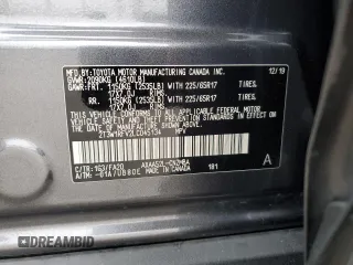 2020 Toyota RAV4 XLE with VIN 2T3W1RFV2LC045134, listed as a Copart auction lot 59635475 with 122,144 mi miles and Salvage title. Bid and sale history available at DreamBid. Image 13.