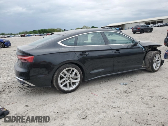 2023 Audi A5 Sportback S line Premium Plus with VIN WAUFACF56PA040015, listed as a Copart auction lot 53642035 with 23,669 mi miles and Salvage Title. Bid and sale history available at carsss.com. Image 3.