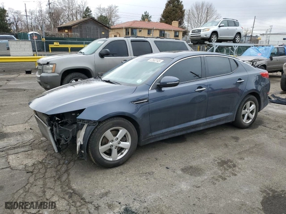 2015 Kia Optima LX with VIN KNAGM4A71F5542335, listed as a Copart auction lot 47563145 with 113,188 mi miles and Salvage Title. Bid and sale history available at carsss.com. Image 1.