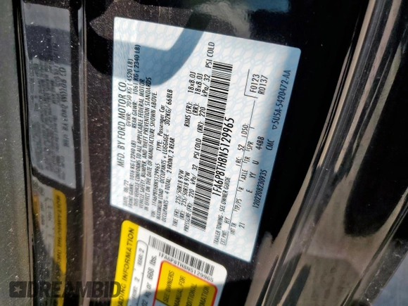 2022 Ford Mustang EcoBoost with VIN 1FA6P8TH8N5129965, listed as a Copart auction lot 59307485 with 39,806 mi miles and Salvage title. Bid and sale history available at DreamBid. Image 12.