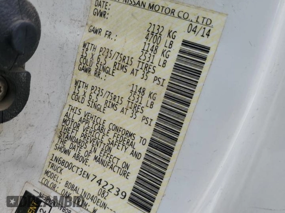 2014 Nissan Frontier S z VIN 1N6BD0CT3EN742239, wystawiony jako Copart lot #49494675 z przebiegiem Nie podano mil oraz Szkoda całkowita • Salvage title. Historia ofert i sprzedaży dostępna na DreamBid. Obrazek 13.