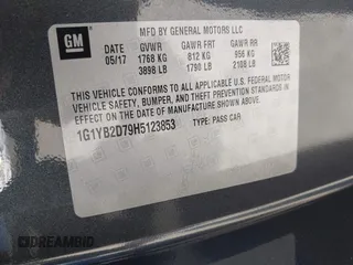 2017 Chevrolet Corvette 1LT with VIN 1G1YB2D79H5123853, listed as a IAAI auction lot 42311996 with 66,812 mi miles and . Bid and sale history available at DreamBid. Image 9.