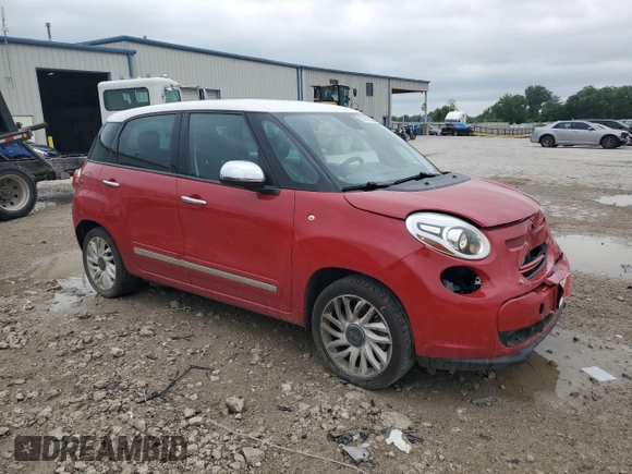 2014 FIAT 500L Lounge with VIN ZFBCFACH6EZ029513, listed as a Copart auction lot 57478605 with 105,824 mi miles and Salvage title. Bid and sale history available at DreamBid. Image 4.