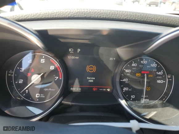 2019 Alfa Romeo Giulia Ti with VIN ZARFAMBN2K7606486, listed as a Copart auction lot 46330605 with 44,413 mi miles and Salvage Title. Bid and sale history available at carsss.com. Image 9.