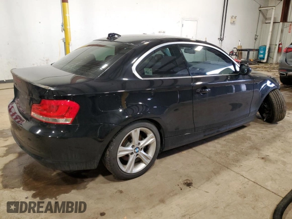 2013 BMW 1 Series 128i with VIN WBAUP9C56DVS95037, listed as a Copart auction lot 46103005 with 135,625 mi miles and Salvage title. Bid and sale history available at DreamBid. Image 3.