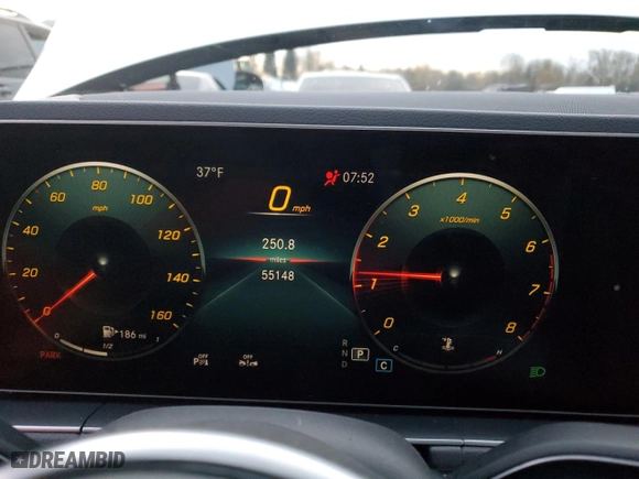 2020 Mercedes-Benz GLE with VIN 4JGFB4KEXLA061628, listed as a Copart auction lot 83780094 with 55,148 mi miles and Salvage Title. Bid and sale history available at carsss.com. Image 9.