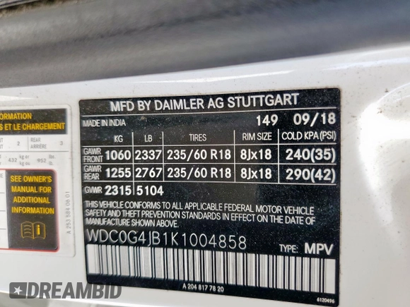 2019 Mercedes-Benz GLC 300 z VIN WDC0G4JB1K1004858, wystawiony jako Copart lot #56988185 z przebiegiem 46 328 mil mil oraz Szkoda całkowita • Salvage title. Historia ofert i sprzedaży dostępna na DreamBid. Obrazek 13.
