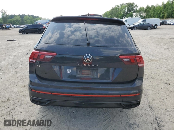 2022 Volkswagen Tiguan SE R-Line Black with VIN 3VVCB7AXXNM044895, listed as a Copart auction lot 55125375 with 52,629 mi miles and Salvage title. Bid and sale history available at DreamBid. Image 6.