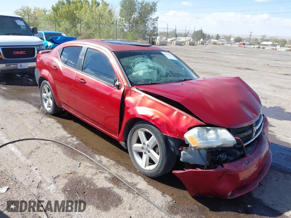 2008 Dodge Avenger SXT with VIN 1B3LC56R98N169618, listed as a IAAI auction lot 40626545 with 153,921 mi miles. Bid and sale history available at carsss.com. Image 1.