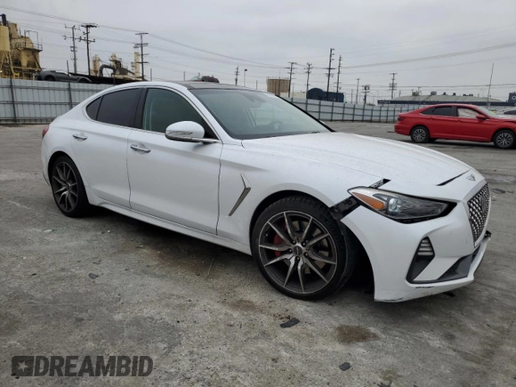 2019 Genesis G70 Advanced with VIN KMTG74LEXKU024019, listed as a Copart auction lot 50832935 with 111,373 mi miles and Salvage Title. Bid and sale history available at DreamBid. Image 4.