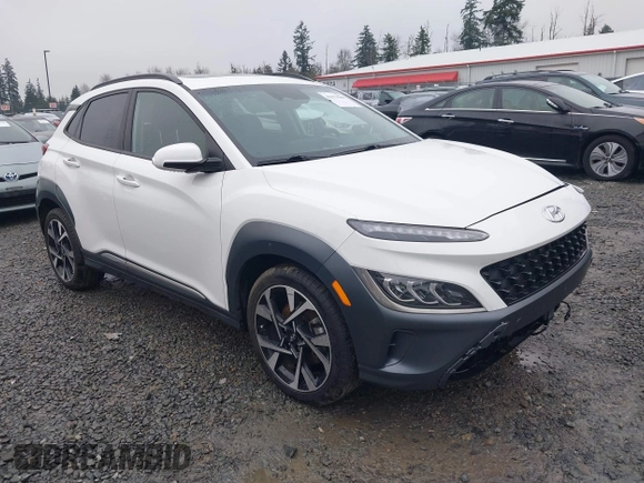 2022 Hyundai Kona Limited with VIN KM8K5CA3XNU811739, listed as a IAAI auction lot 41271588 with 50,007 mi miles and . Bid and sale history available at DreamBid. Image 1.