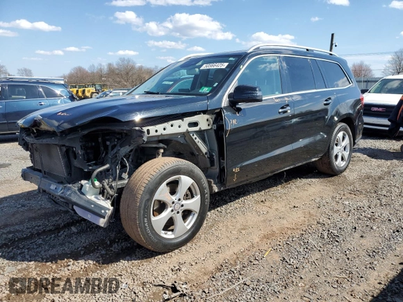 2017 Mercedes-Benz GLS with VIN 4JGDF6EE2HA751190, listed as a Copart auction lot 50566425 with 106,702 mi miles and Salvage Title. Bid and sale history available at carsss.com. Image 1.