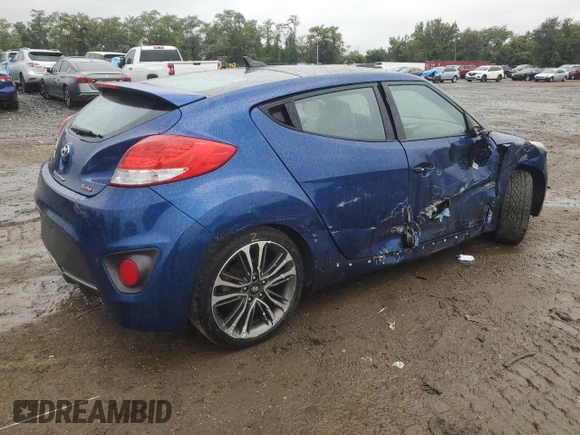 2016 Hyundai Veloster Turbo with VIN KMHTC6AEXGU284947, listed as a Copart auction lot 71740474 with 116,198 mi miles and Salvage Title. Bid and sale history available at carsss.com. Image 3.