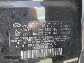 2017 Hyundai Ioniq Blue z VIN KMHC65LC7HU058072, wystawiony jako Copart lot #49851895 z przebiegiem Nie podano mil oraz Szkoda całkowita • Salvage title. Historia ofert i sprzedaży dostępna na DreamBid. Obrazek 13.