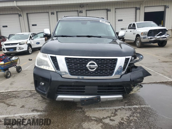 2017 Nissan Armada Platinum with VIN JN8AY2NE0H9708225, listed as a Copart auction lot 52228115 with 133,320 mi miles and Salvage Title. Bid and sale history available at carsss.com. Image 5.