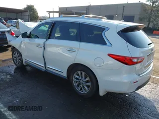 2013 Infiniti JX35 with VIN 5N1AL0MM5DC334193, listed as a IAAI auction lot 41459014 with Not Provided miles and . Bid and sale history available at DreamBid. Image 3.