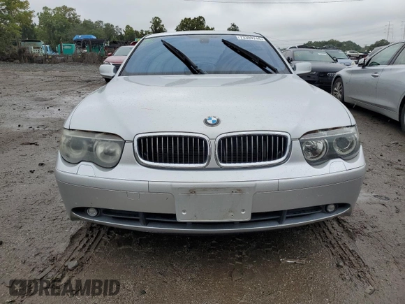 2004 BMW 7 Series 745i with VIN WBAGL634X4DP70421, listed as a Copart auction lot 73309744 with 123,457 mi miles and Salvage Title. Bid and sale history available at DreamBid. Image 5.