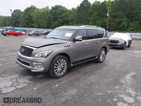 2015 Infiniti QX80 with VIN JN8AZ2NE2F9086138, listed as a IAAI auction lot 42365112 with 174,818 mi miles and . Bid and sale history available at DreamBid. Image 2.