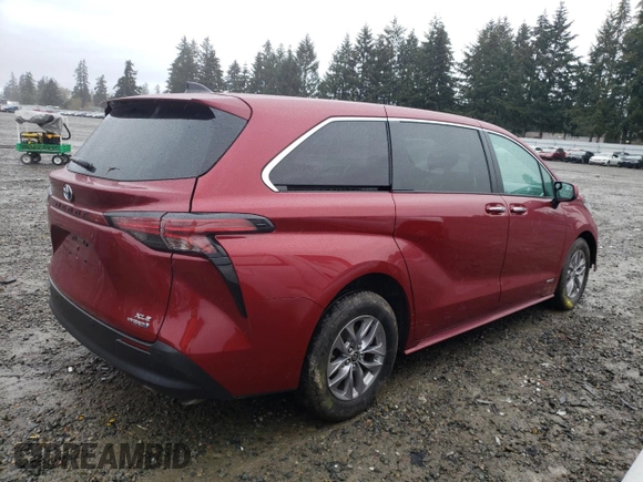 2021 Toyota Sienna XLE with VIN 5TDYSKFC1MS039435, listed as a Copart auction lot 43620405 with 94,107 mi miles and Salvage Title. Bid and sale history available at carsss.com. Image 3.