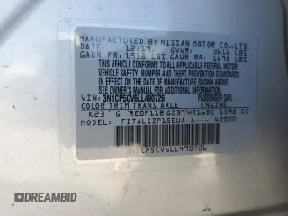 2020 Nissan Kicks SV with VIN 3N1CP5CV6LL490726, listed as a Copart auction lot 49551945 with 116,910 mi miles and Salvage Title. Bid and sale history available at DreamBid. Image 15.