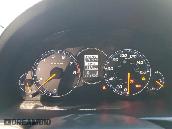 2006 Acura TSX Navi with VIN JH4CL95916C014558, listed as a Copart auction lot 75290304 with 221,520 mi miles and Salvage title. Bid and sale history available at DreamBid. Image 9.