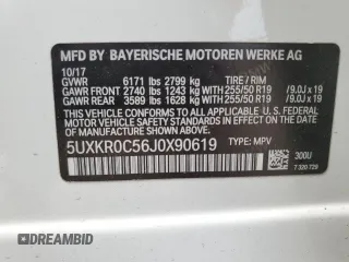 2018 BMW X5 xDrive35i with VIN 5UXKR0C56J0X90619, listed as a Copart auction lot 49496015 with 68,358 mi miles and Non Repairable. Bid and sale history available at carsss.com. Image 15.