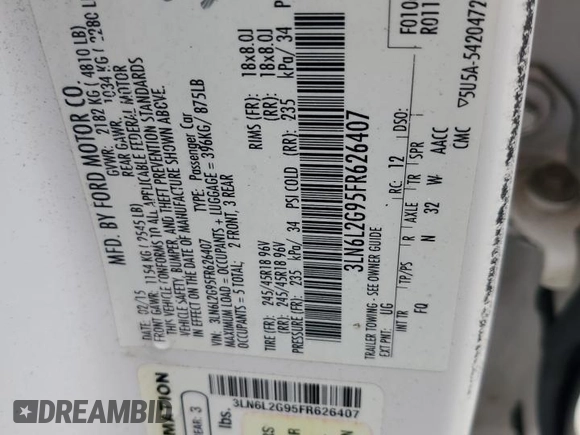 2015 Lincoln MKZ z VIN 3LN6L2G95FR626407, wystawiony jako Copart lot #63658825 z przebiegiem 121 361 mil mil oraz Szkoda całkowita • Salvage title. Historia ofert i sprzedaży dostępna na DreamBid. Obrazek 12.