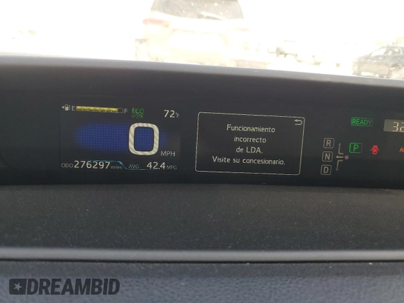 2017 Toyota Prius Two with VIN JTDKBRFUXH3030909, listed as a Copart auction lot 54168085 with 276,297 mi miles and Salvage Title. Bid and sale history available at DreamBid. Image 9.