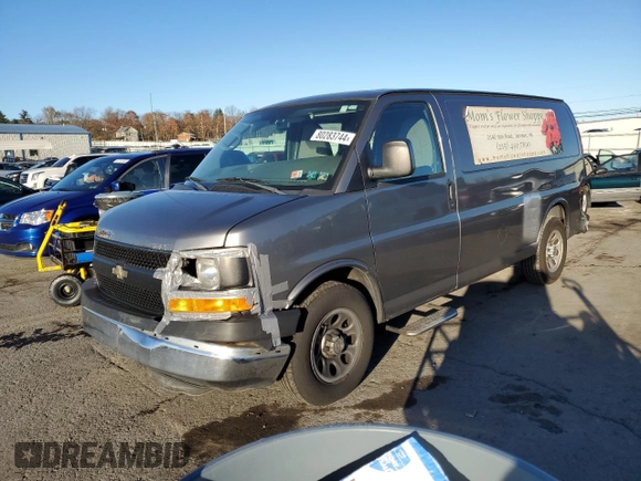 2010 Chevrolet Express Cargo Van with VIN 1GCUGADX5A1178833, listed as a Copart auction lot 80283744 with 142,960 mi miles and Salvage Title. Bid and sale history available at carsss.com. Image 1.