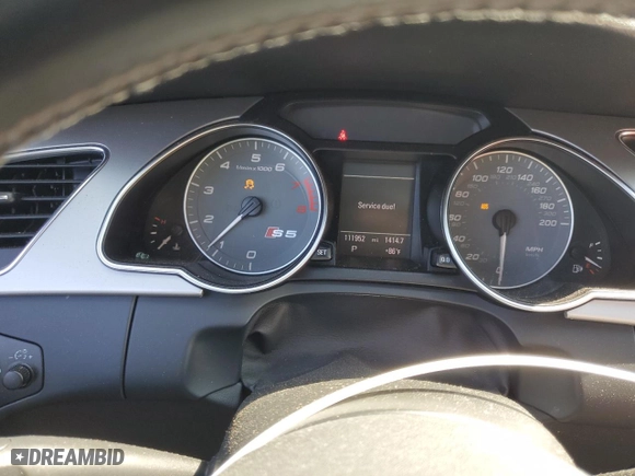 2012 Audi S5 Premium Plus with VIN WAUCVAFR3CA017364, listed as a Copart auction lot 58129814 with 111,952 mi miles and Non Repairable. Bid and sale history available at carsss.com. Image 9.