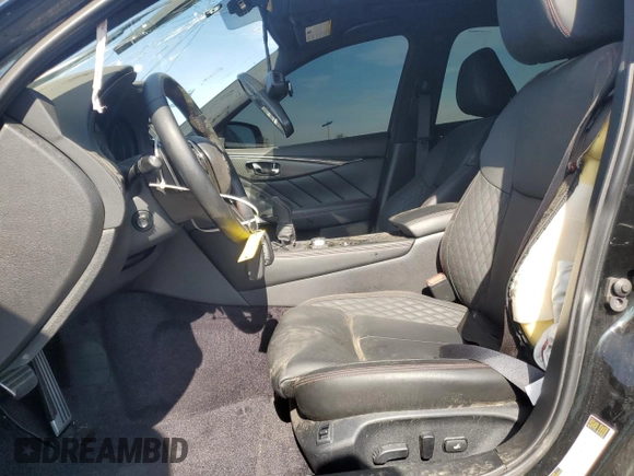 2024 Infiniti Q50 Red Sport 400 with VIN JN1FV7DPXRM660289, listed as a Copart auction lot 45370295 with 827 mi miles and Clean Title. Bid and sale history available at DreamBid. Image 7.