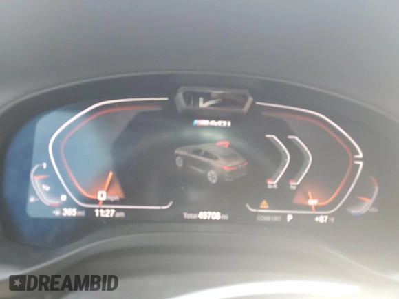 2022 BMW X4 M40i with VIN 5UX43DT02N9K59473, listed as a Copart auction lot 62493725 with 49,708 mi miles and Salvage title. Bid and sale history available at DreamBid. Image 9.