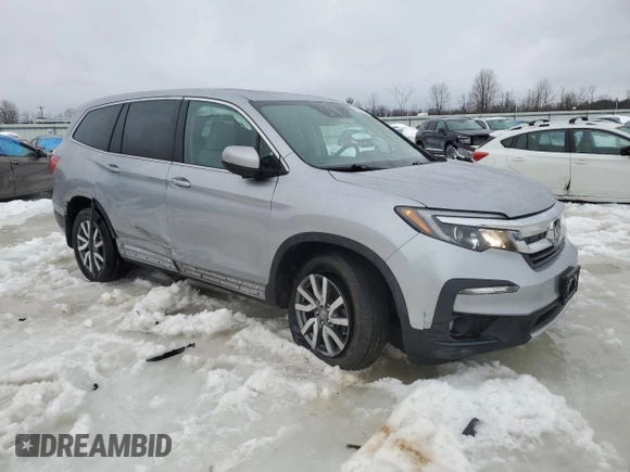 2022 Honda Pilot EX-L with VIN 5FNYF6H55NB037784, listed as a Copart auction lot 45500035 with 34,753 mi miles and Salvage Title. Bid and sale history available at carsss.com. Image 4.
