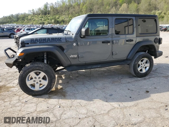 2018 Jeep Wrangler Unlimited Sport z VIN 1C4HJXDN5JW267700, wystawiony jako Copart lot #53298585 z przebiegiem 81 543 mil mil oraz Szkoda całkowita • Salvage title. Historia ofert i sprzedaży dostępna na DreamBid. Obrazek 1.