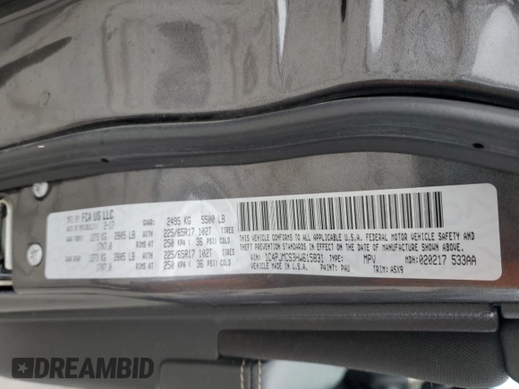 2017 Jeep Cherokee Latitude with VIN 1C4PJMCS3HW615831, listed as a Copart auction lot 48176165 with 103,633 mi miles and Salvage Title. Bid and sale history available at carsss.com. Image 13.