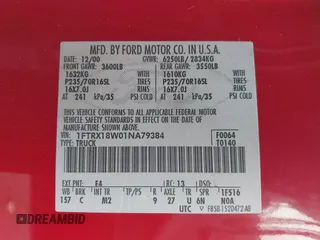 2001 Ford F-150 XL с VIN 1FTRX18W01NA79384, выставлен на аукционе IAAI как лот 42473501 с пробегом 210 729 миль миль и . История ставок и продаж доступна на DreamBid. Изображение 9.
