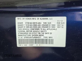 2018 Honda Odyssey EX-L with VIN 5FNRL6H75JB064377, listed as a Copart auction lot 56241905 with 103,651 mi miles and Clean Title. Bid and sale history available at DreamBid. Image 10.