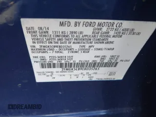 2014 Ford Flex SEL z VIN 2FMGK5C89EBD35265, wystawiony jako IAAI lot #41954103 z przebiegiem 87 767 mil mil oraz . Historia ofert i sprzedaży dostępna na DreamBid. Obrazek 9.