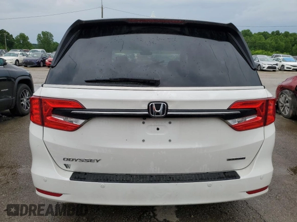 2023 Honda Odyssey Touring with VIN 5FNRL6H86PB049842, listed as a Copart auction lot 55992424 with 27,423 mi miles and Non Repairable. Bid and sale history available at DreamBid. Image 6.